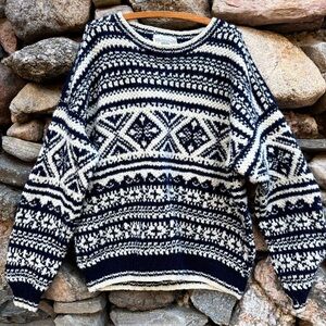 Vintage John Ashford Sport Fair Isle Wool Sweater | Men’s XL | Handknit Shetland